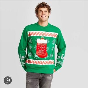 Sriracha Hot Sauce Ugly Christmas Sweater Sweatshirt Size M Medium